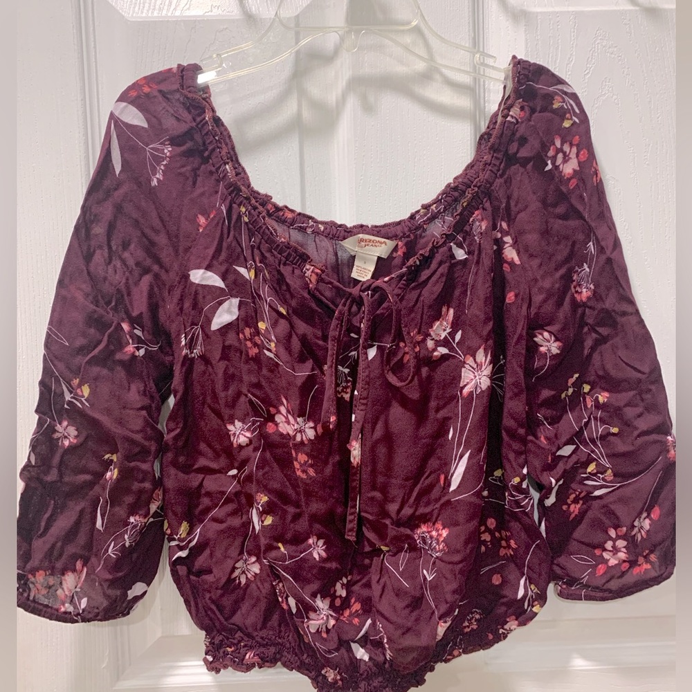 Magenta Colored Floral Top